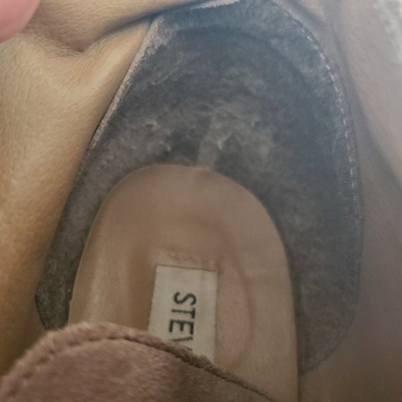 Steve Madden Tanngoo Suede Wedge Booties 7 Chestnut Brown Lace Up Ankle Boots - Picture 12 of 13